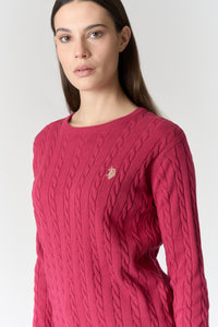 Maglia con lavorazione a treccia in cotone