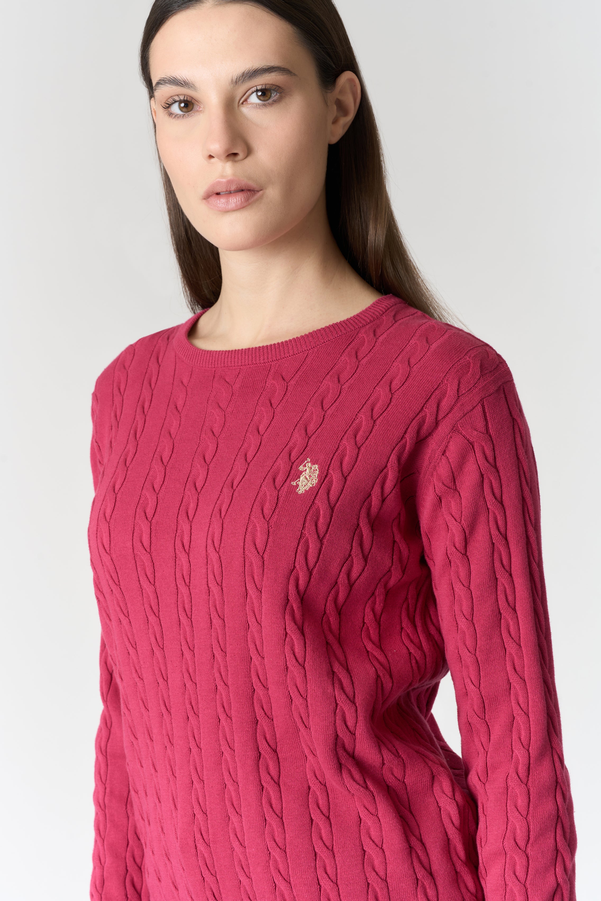 Maglia con lavorazione a treccia in cotone