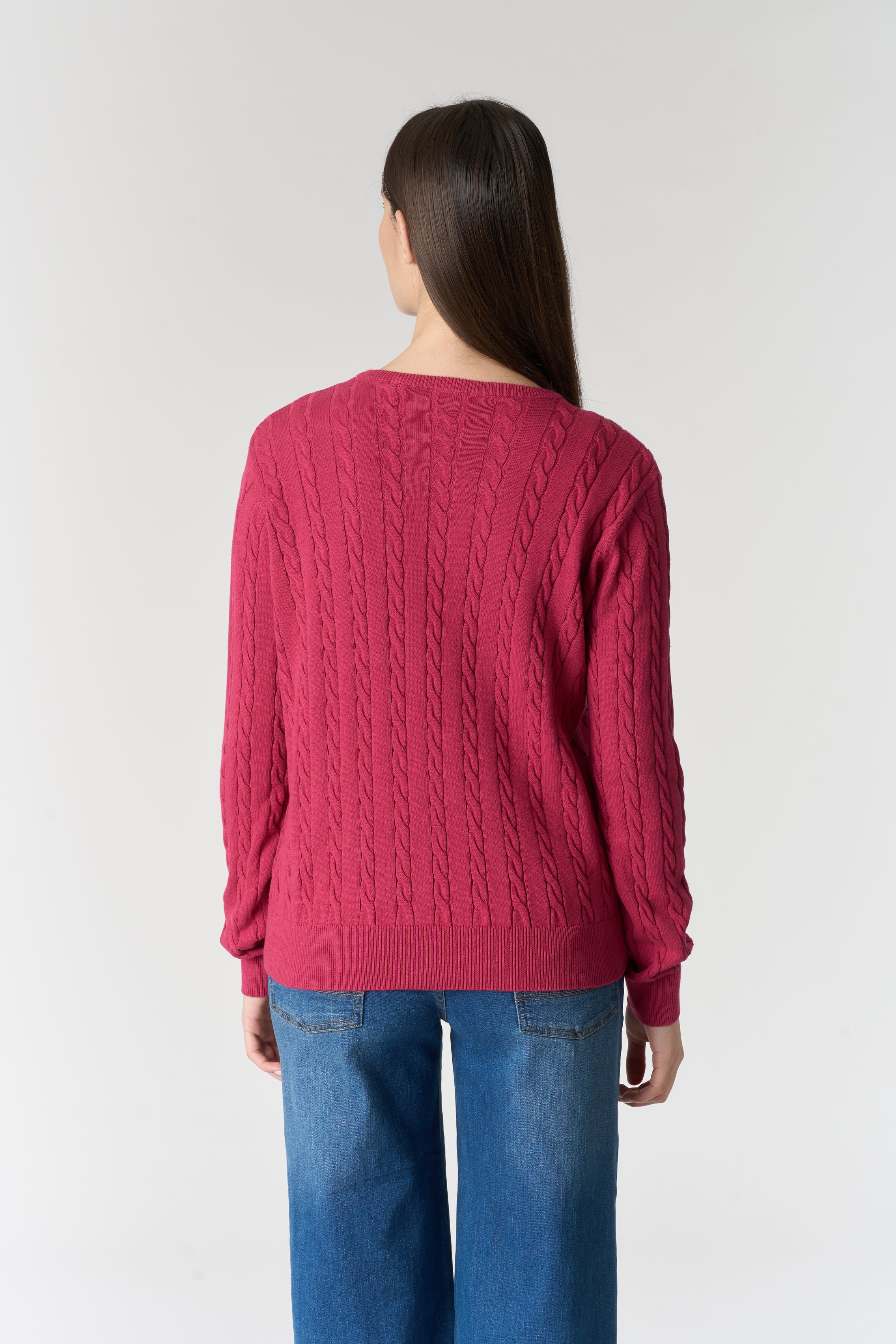 Maglia con lavorazione a treccia in cotone