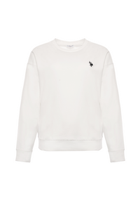 Felpa girocoll da donna in cotone con logo