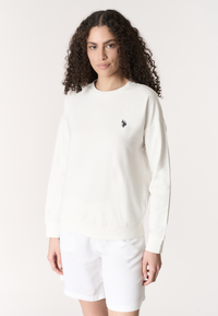 Felpa girocoll da donna in cotone con logo