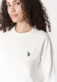 Felpa girocoll da donna in cotone con logo