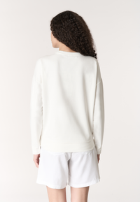 Felpa girocoll da donna in cotone con logo