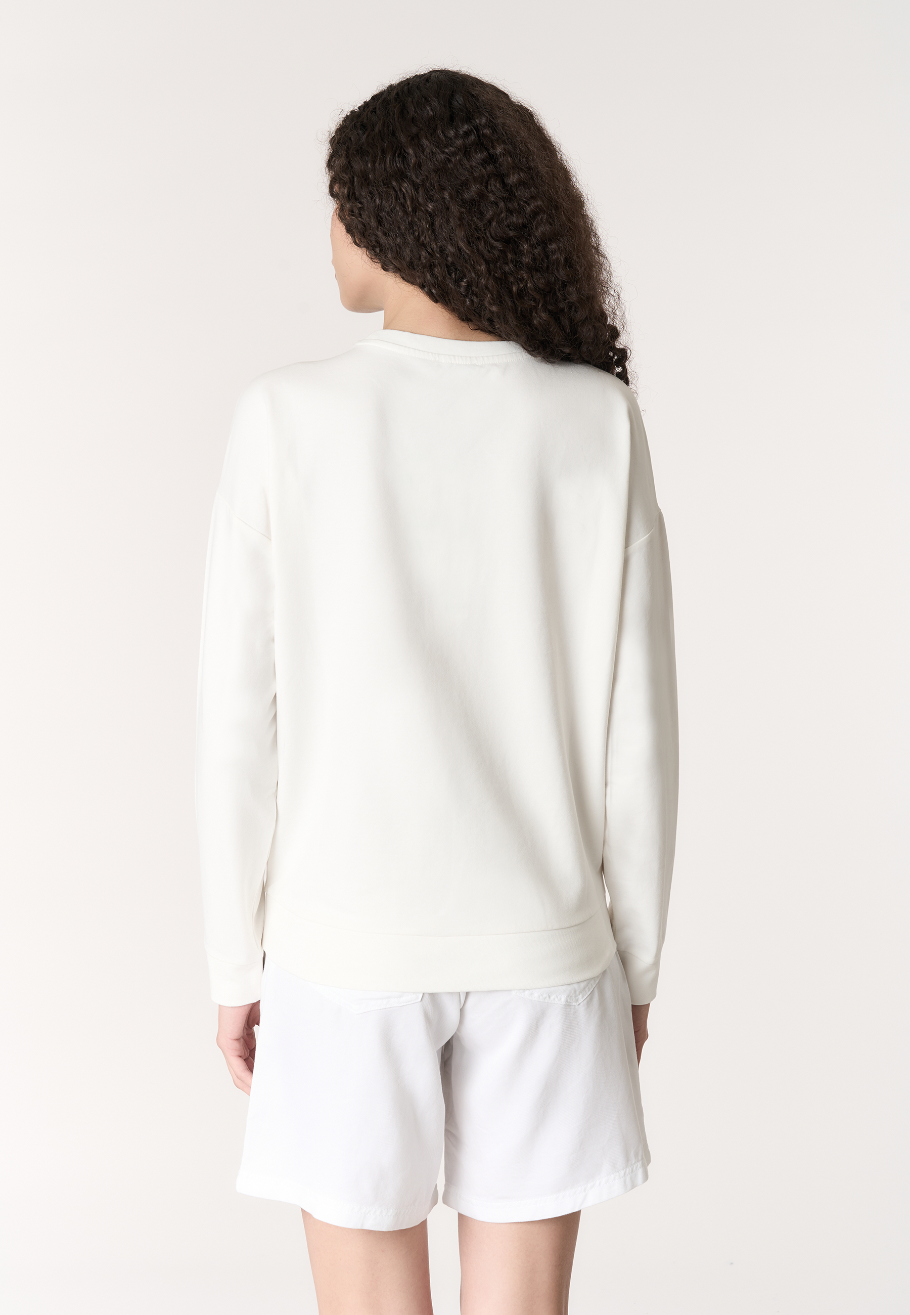 Felpa girocoll da donna in cotone con logo