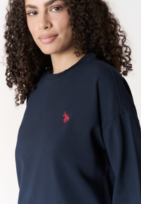 Felpa girocoll da donna in cotone con logo