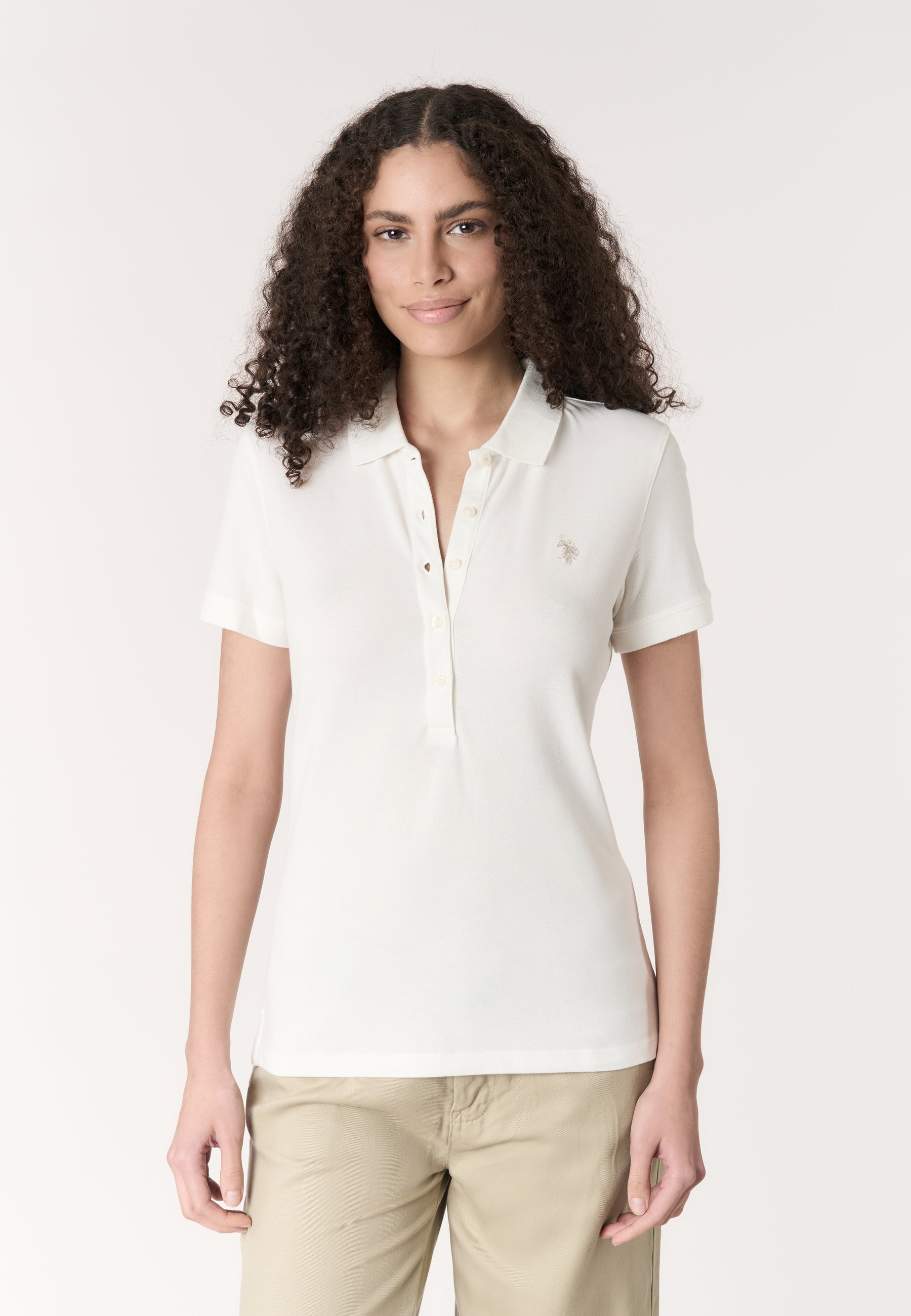 Polo shirt da donna in cotone stretch micropiquet