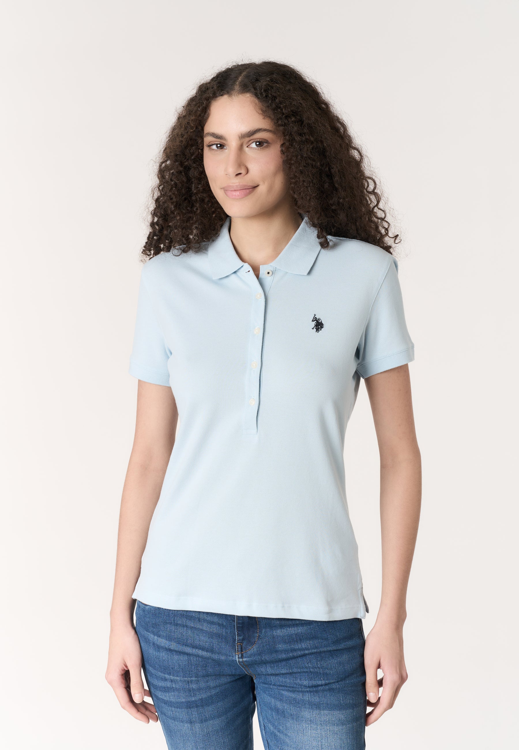 Polo shirt da donna in cotone stretch micropiquet