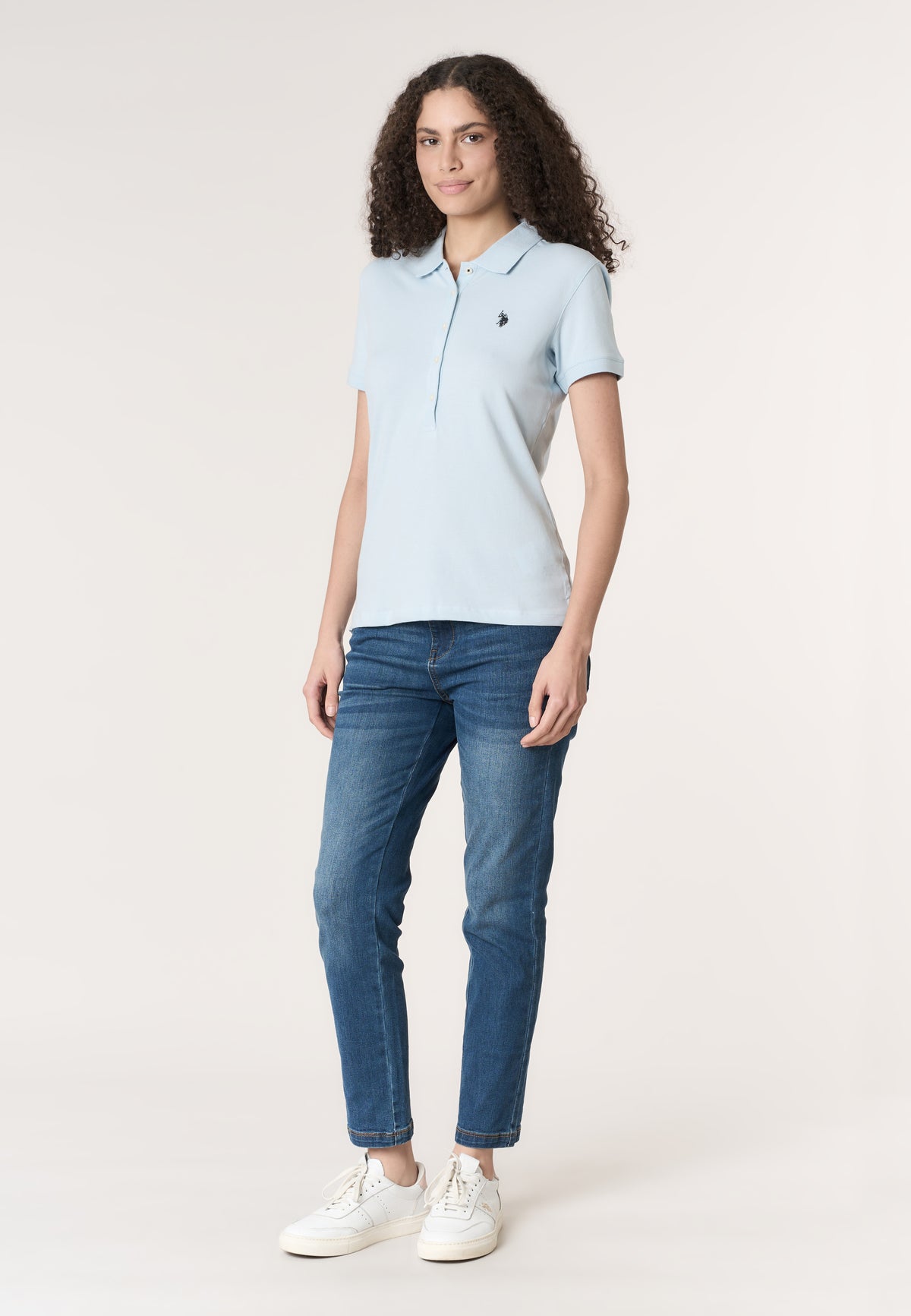 Polo shirt da donna in cotone stretch micropiquet