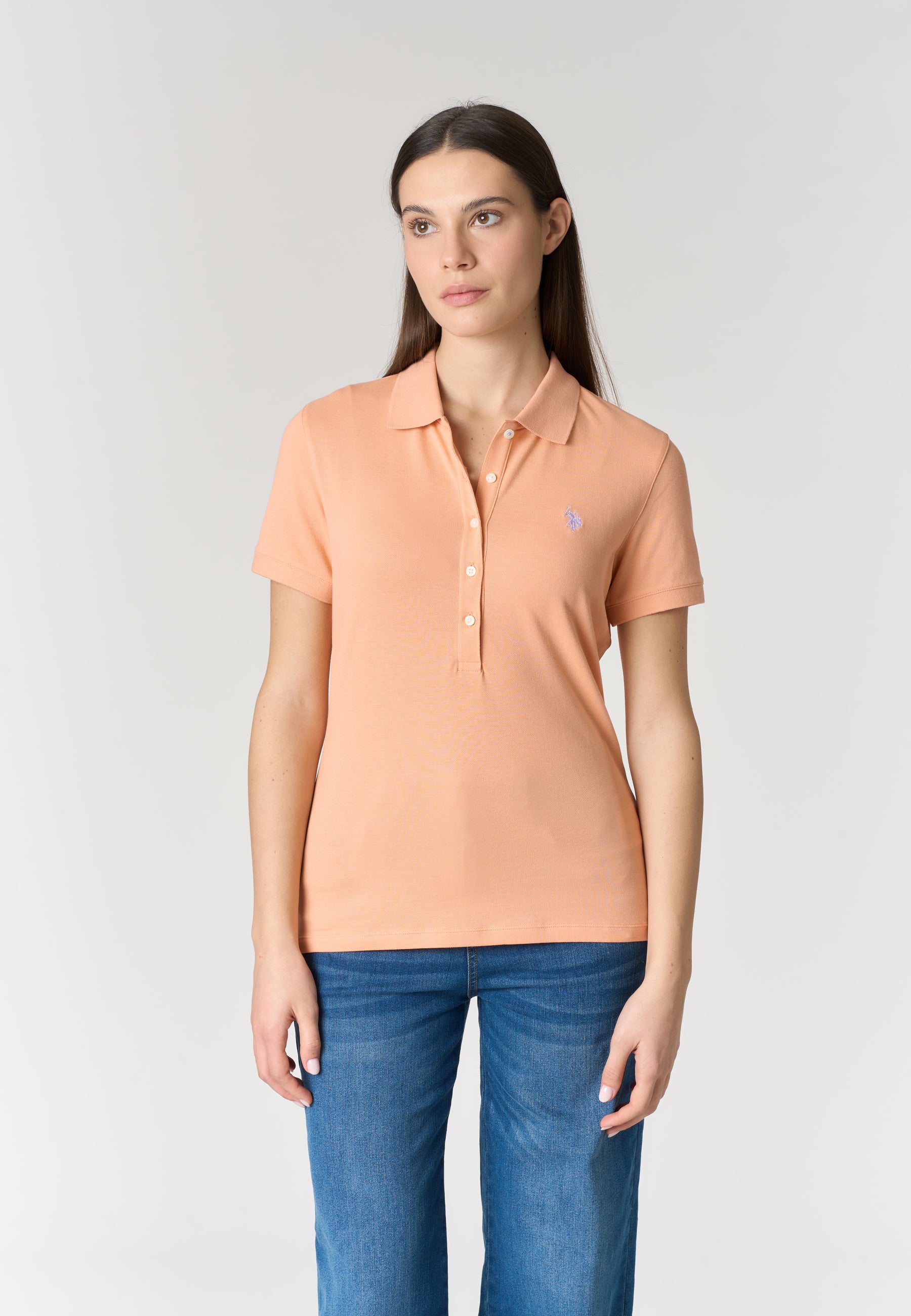 Polo shirt da donna in cotone stretch micropiquet