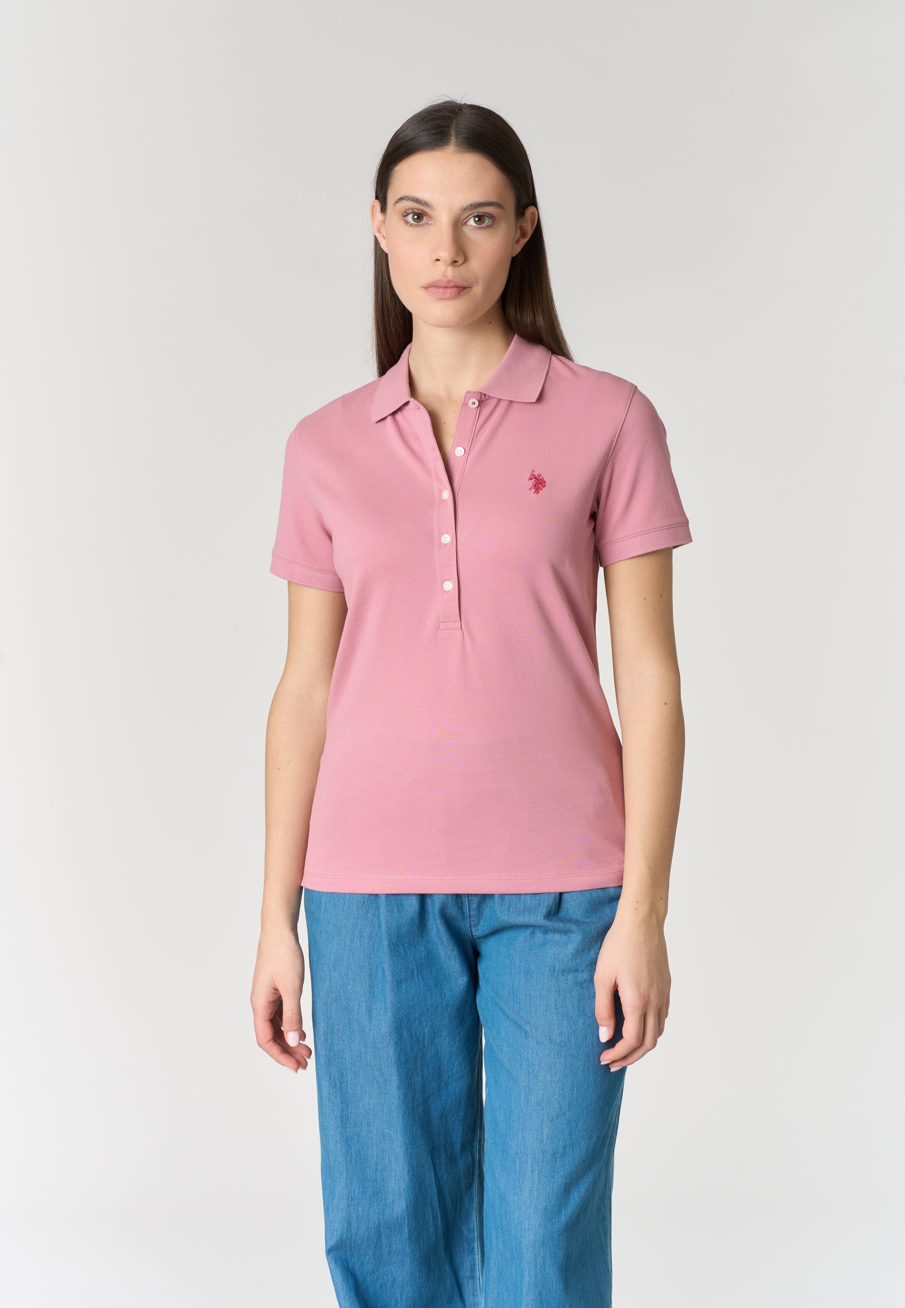 Polo shirt da donna in cotone stretch micropiquet