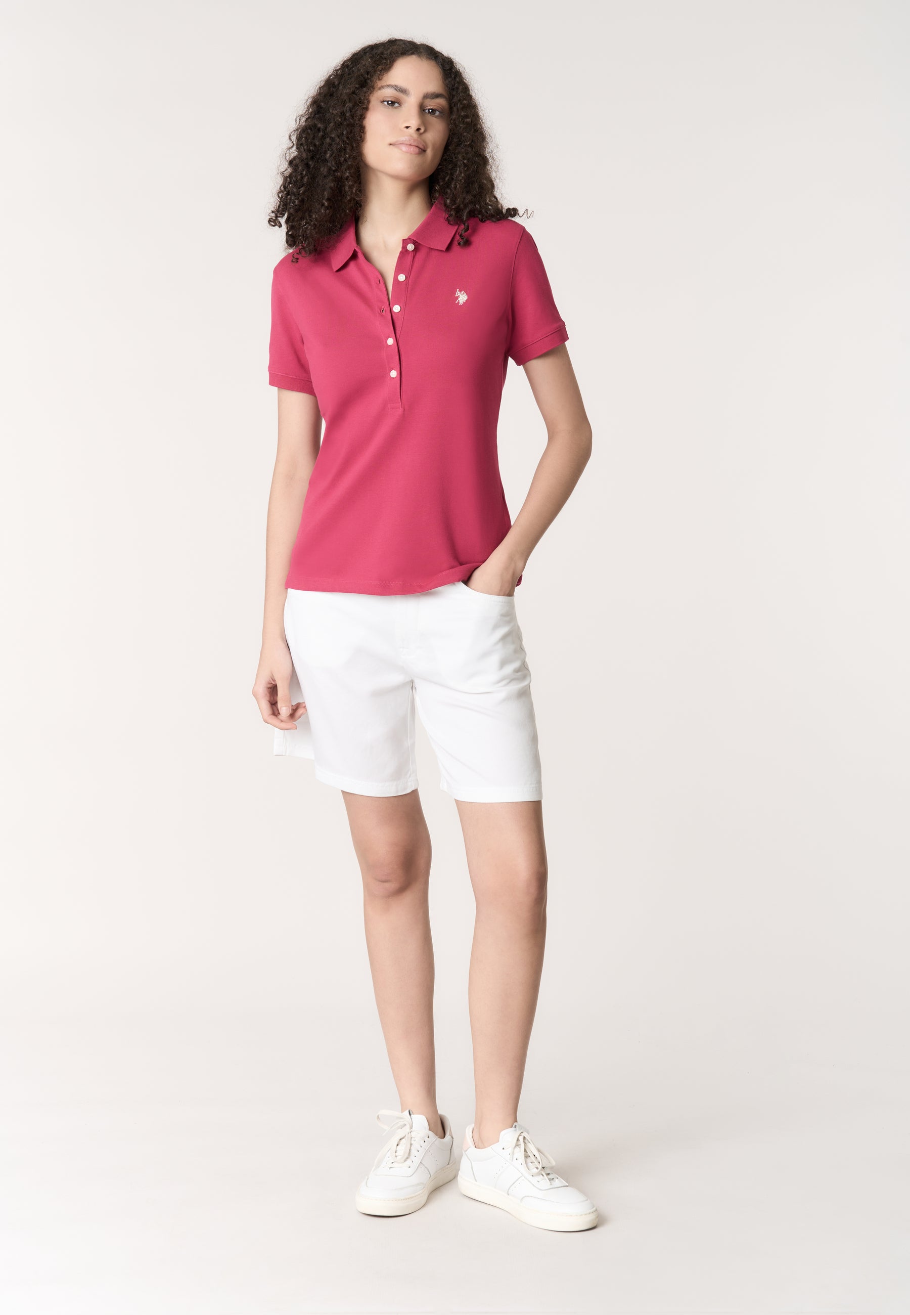 Polo shirt da donna in cotone stretch micropiquet