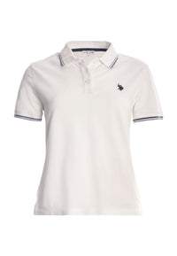 Polo shirt a maniche corte in cotone con profili a contrasto