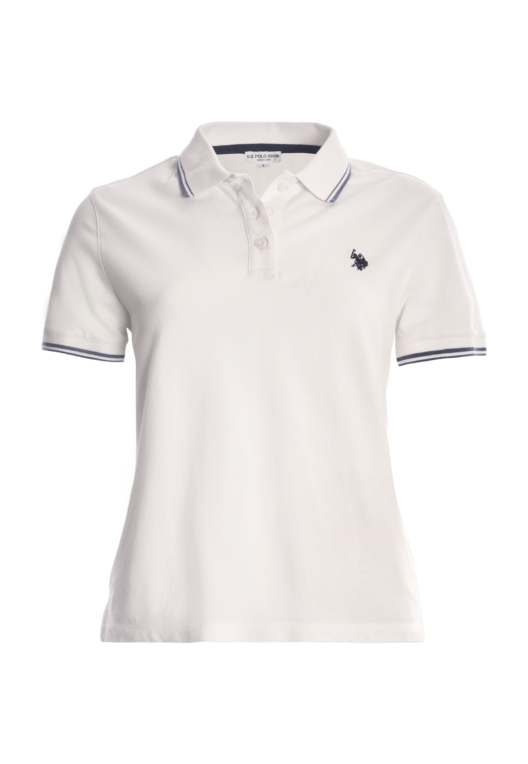 Polo shirt a maniche corte in cotone con profili a contrasto