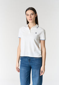 Polo shirt a maniche corte in cotone con profili a contrasto