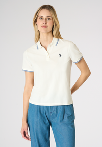 Polo shirt a maniche corte in cotone con profili a contrasto
