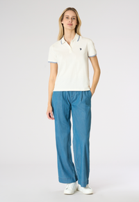 Polo shirt a maniche corte in cotone con profili a contrasto