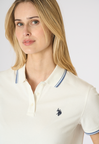 Polo shirt a maniche corte in cotone con profili a contrasto