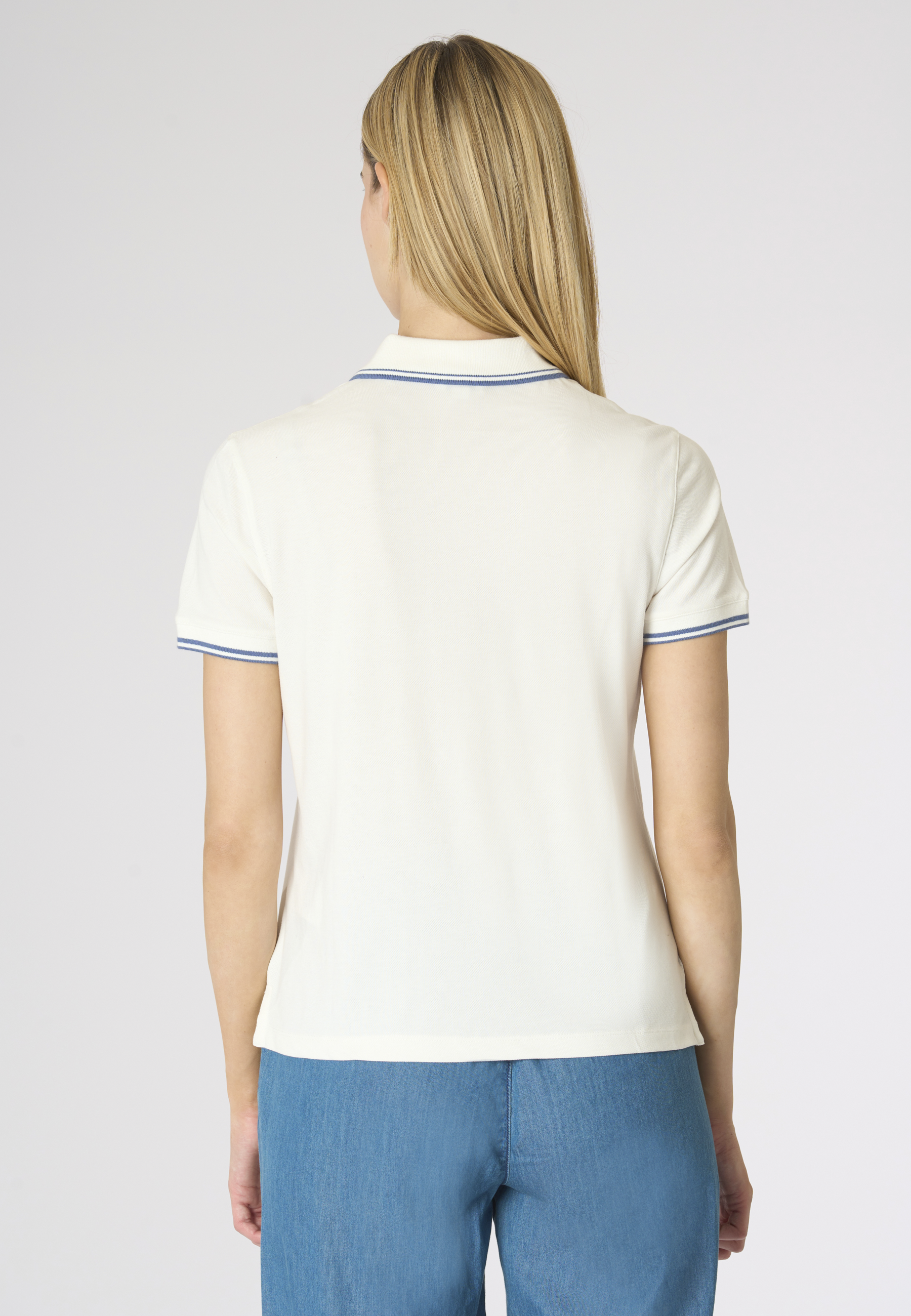 Polo shirt a maniche corte in cotone con profili a contrasto