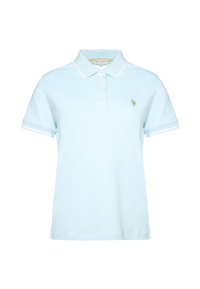Polo shirt a maniche corte in cotone con profili a contrasto