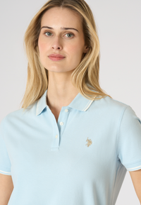 Polo shirt a maniche corte in cotone con profili a contrasto