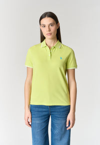 Polo shirt a maniche corte in cotone con profili a contrasto