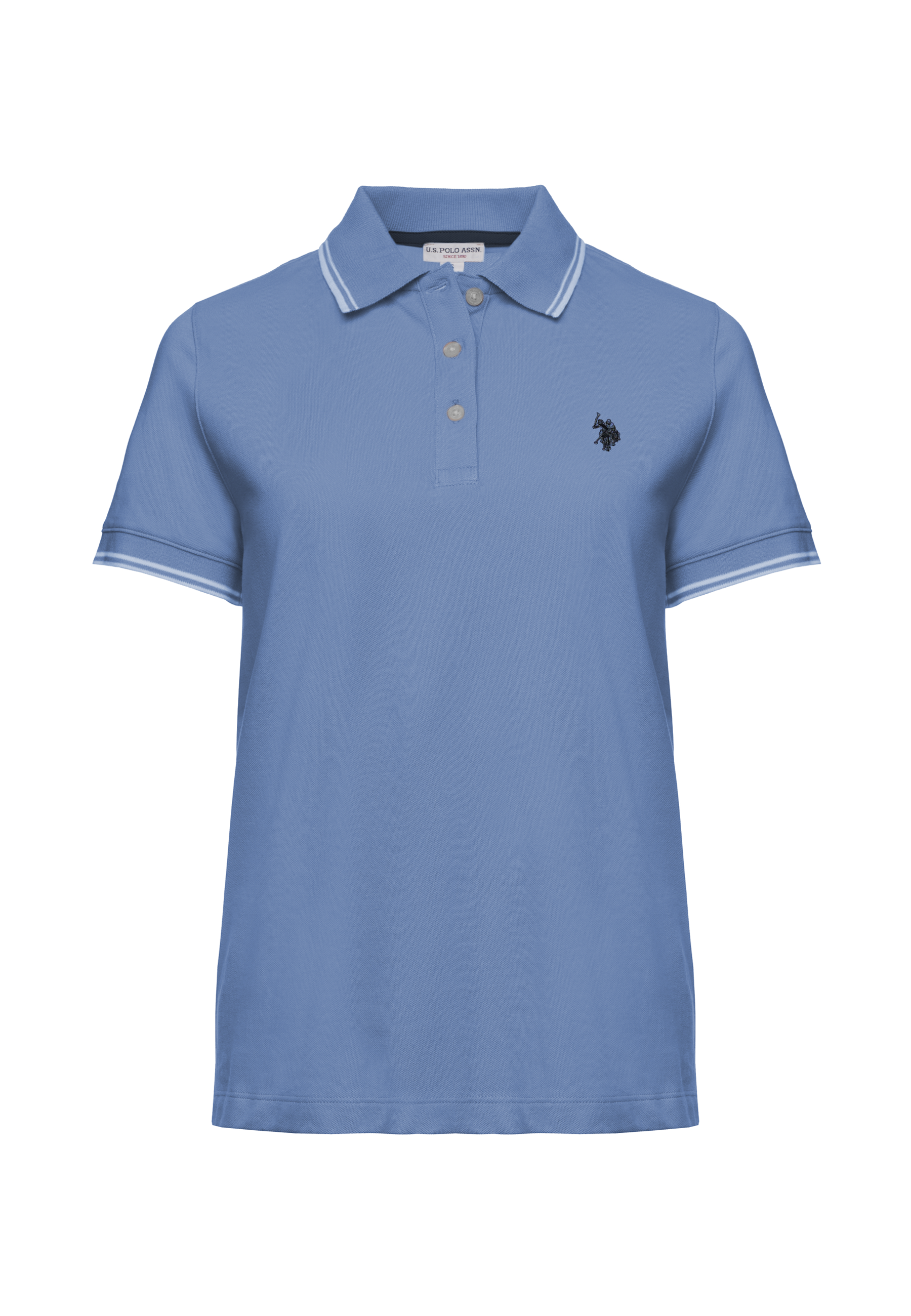 Polo shirt a maniche corte in cotone con profili a contrasto