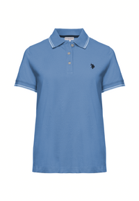 Polo shirt a maniche corte in cotone con profili a contrasto