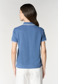 Polo shirt a maniche corte in cotone con profili a contrasto