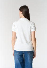 Polo shirt a maniche corte con scollo a V in cotone stretch