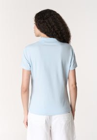 Polo shirt a maniche corte con scollo a V in cotone stretch