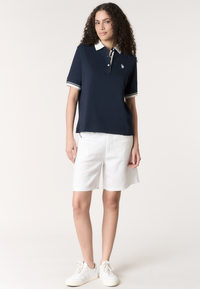 Polo shirt da donna con dettagli a contrasto