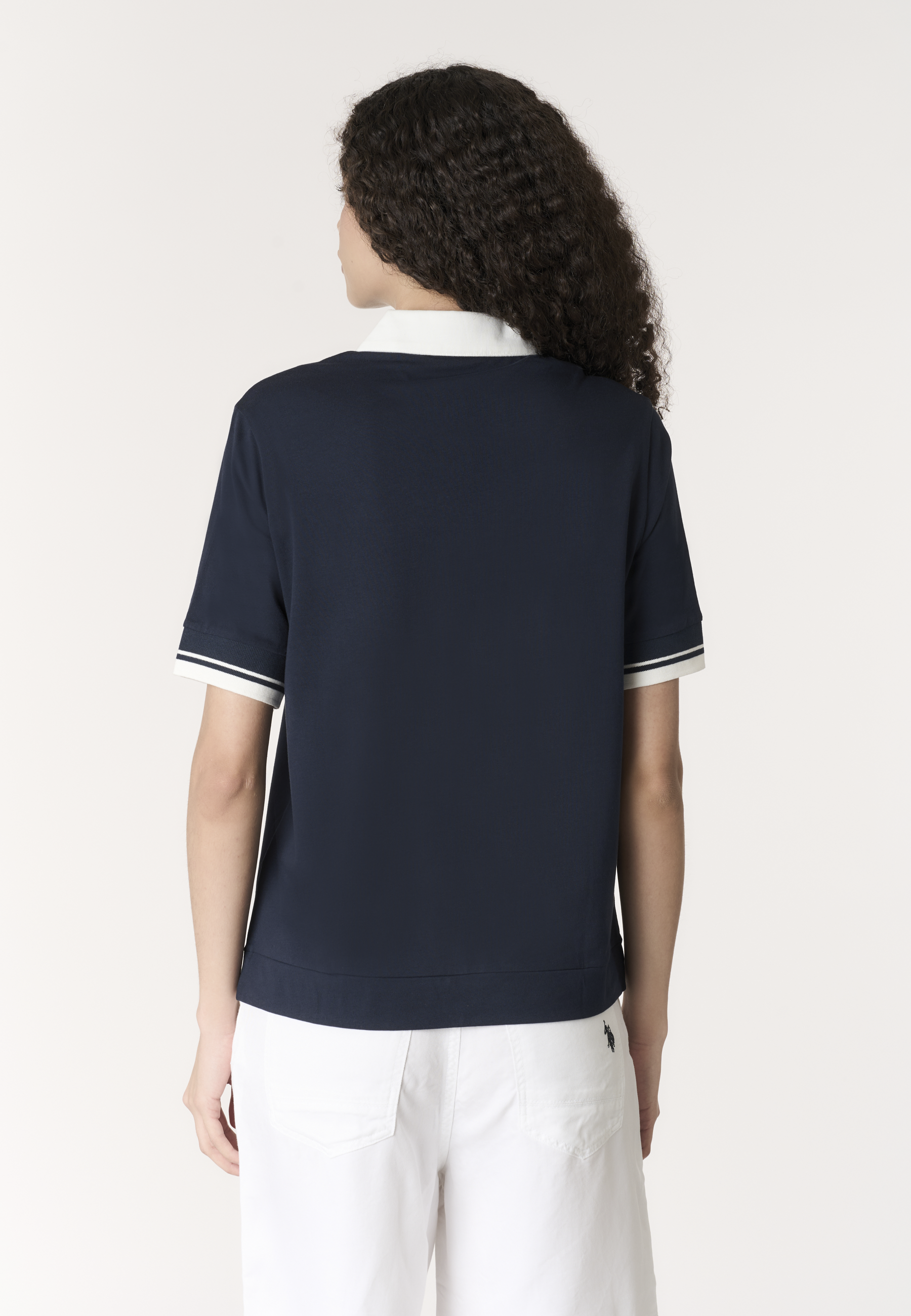 Polo shirt da donna con dettagli a contrasto