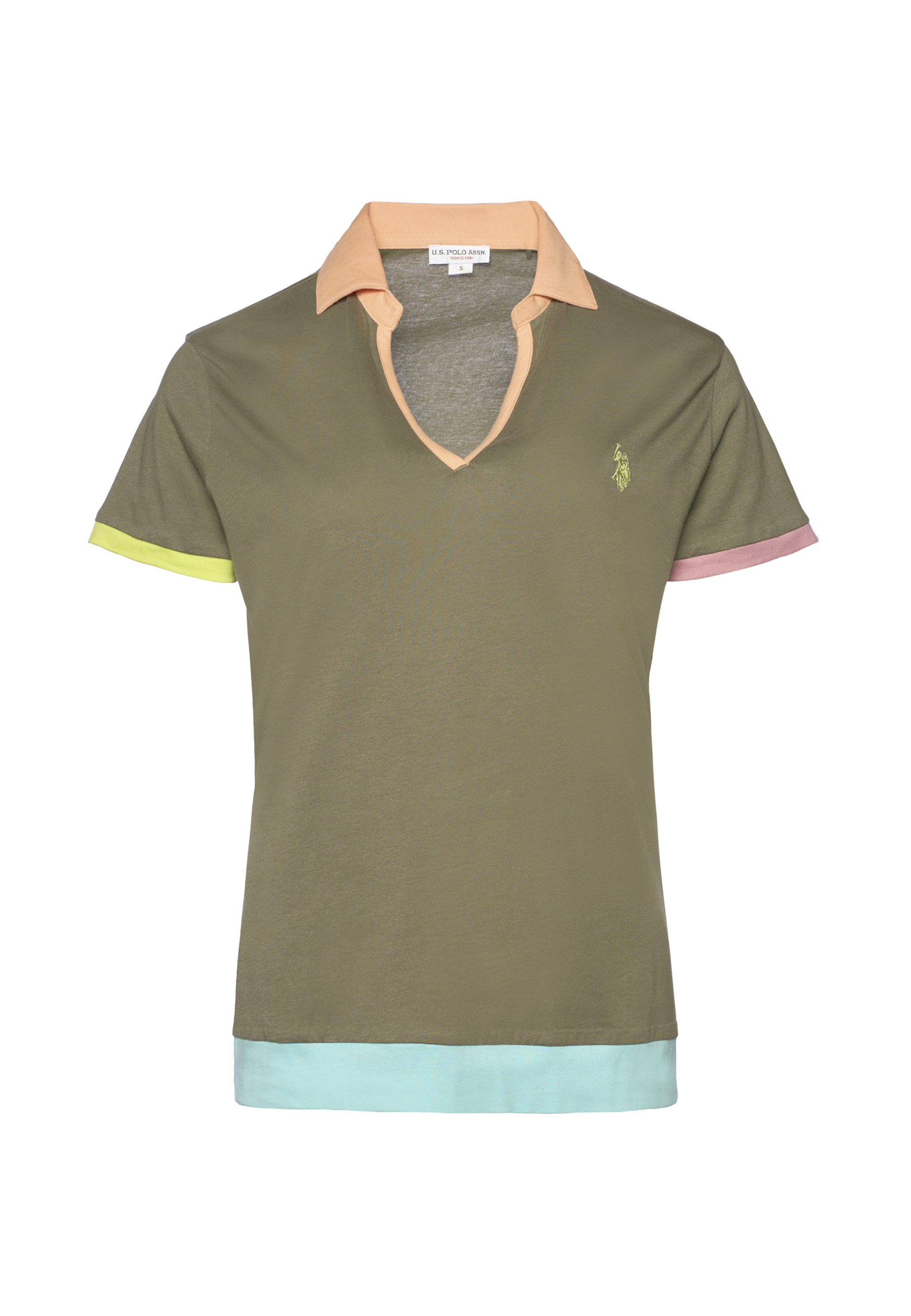 Polo shirt da donna con scollo a V in light jersey
