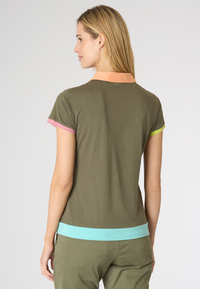 Polo shirt da donna con scollo a V in light jersey