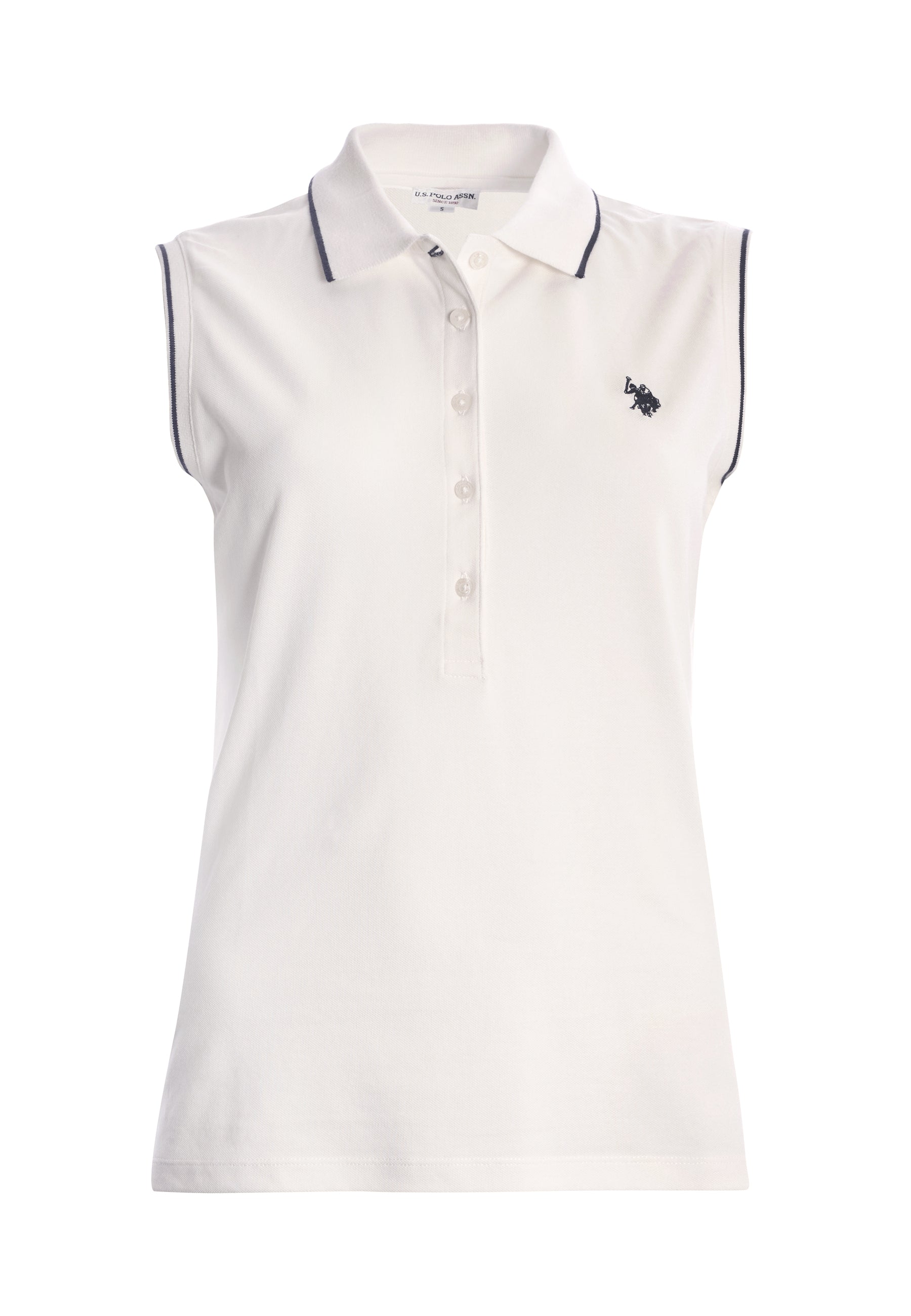 Polo shirt da donna senza maniche in cotone micropiquet