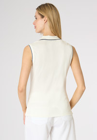 Polo shirt da donna senza maniche in cotone micropiquet