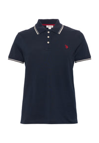 Polo shirt a maniche corte in cotone con profili a contrasto