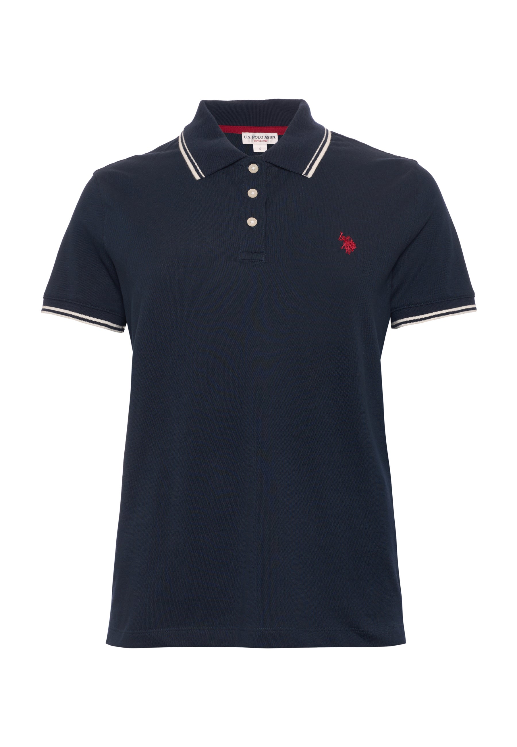 Polo shirt a maniche corte in cotone con profili a contrasto