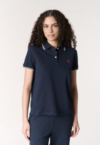 Polo shirt a maniche corte in cotone con profili a contrasto