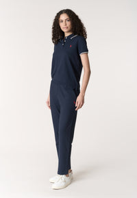 Polo shirt a maniche corte in cotone con profili a contrasto