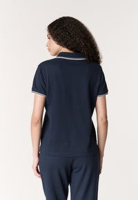 Polo shirt a maniche corte in cotone con profili a contrasto