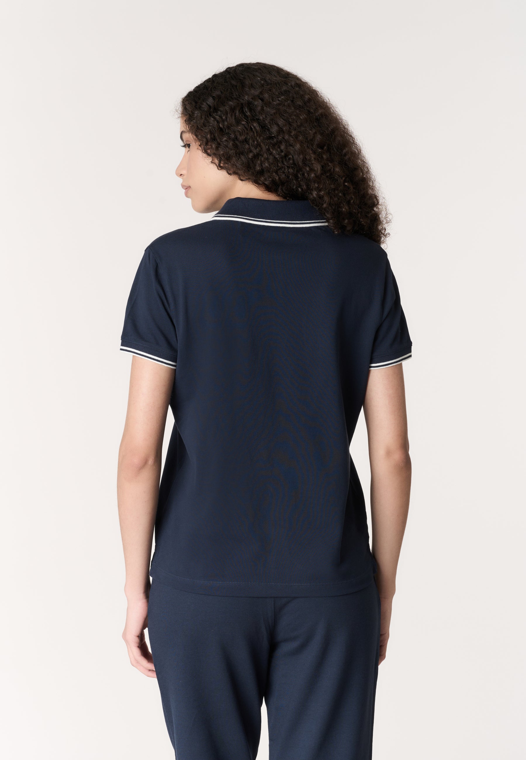 Polo shirt a maniche corte in cotone con profili a contrasto