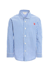 Camicia da bambino in cotone popeline a righe