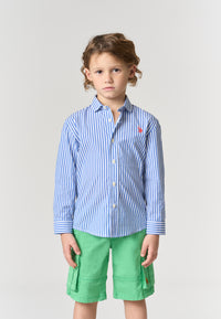 Camicia da bambino in cotone popeline a righe