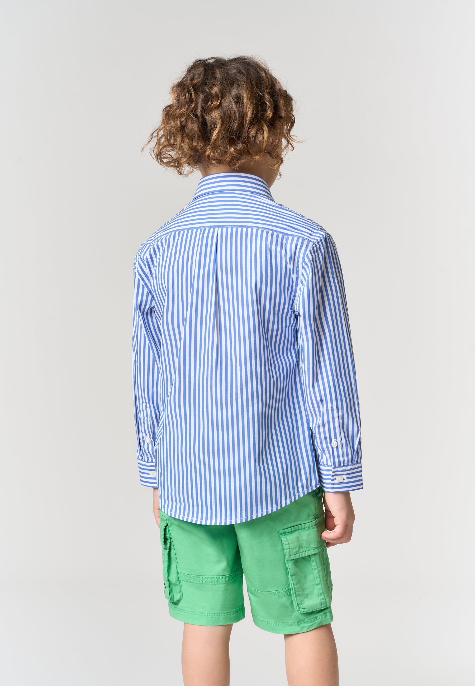 Camicia da bambino in cotone popeline a righe