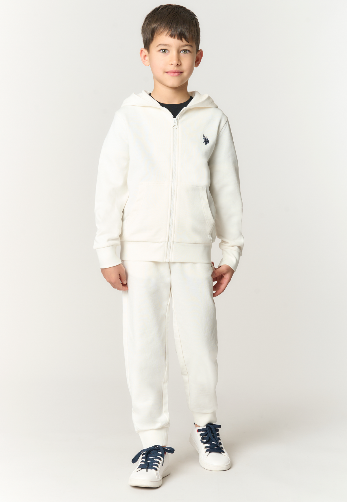 Pantalone lungo di felpa da bambino con fondo a polsino