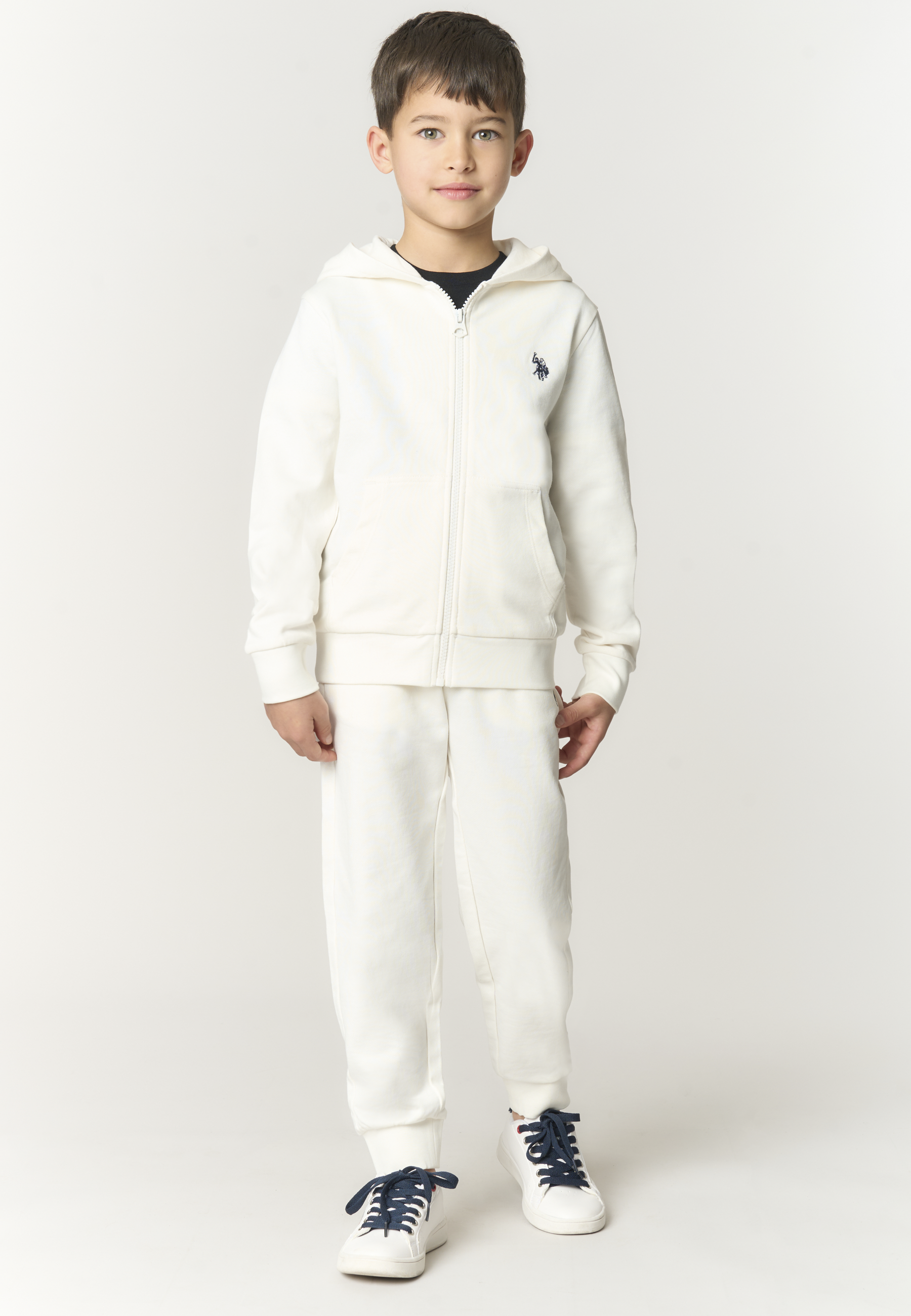 Pantalone lungo di felpa da bambino con fondo a polsino