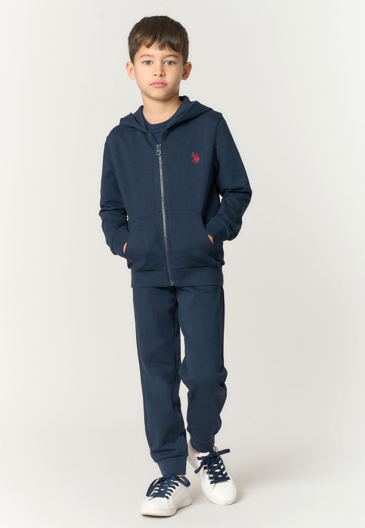 Pantalone lungo di felpa da bambino con fondo a polsino