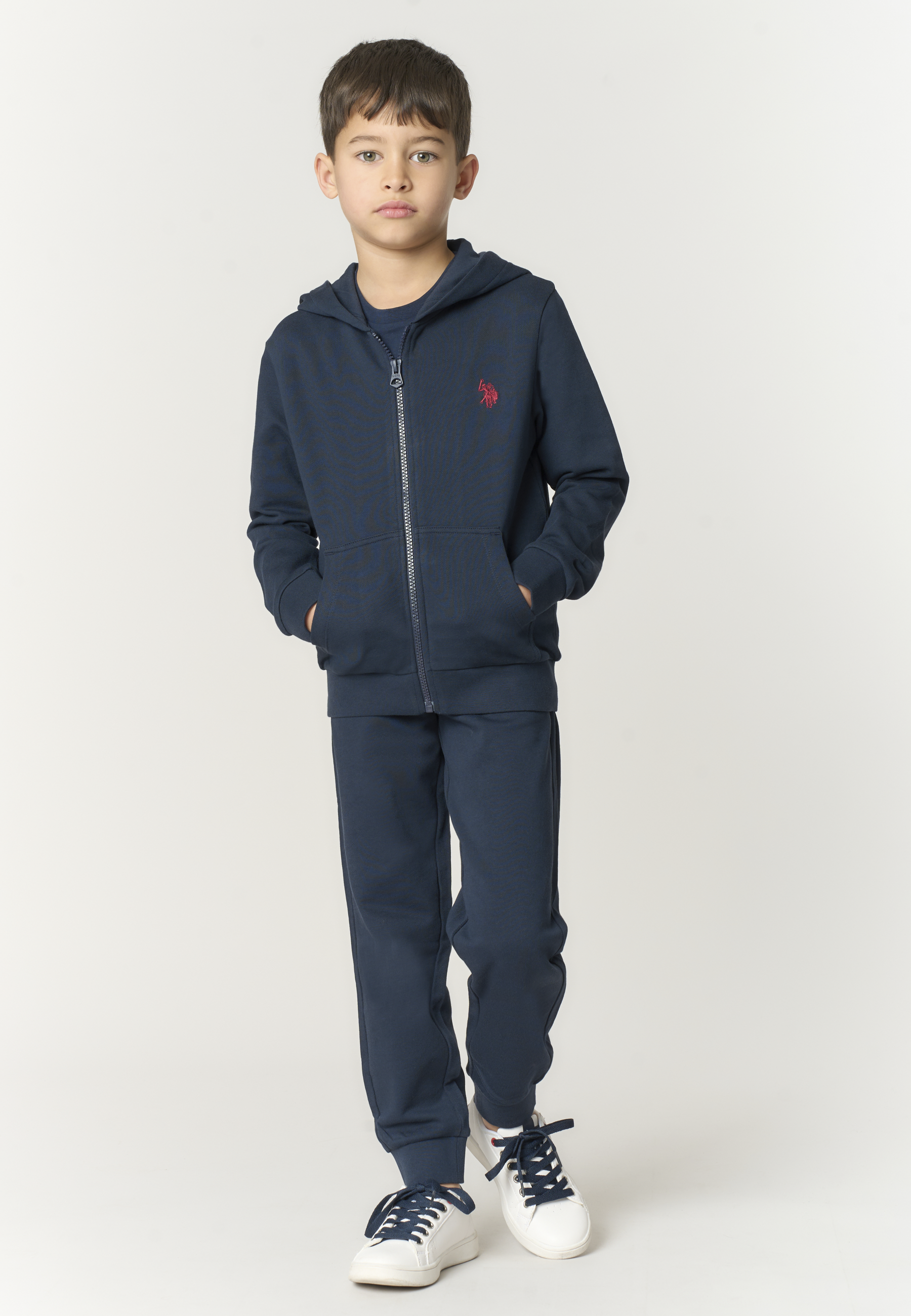 Pantalone lungo di felpa da bambino con fondo a polsino