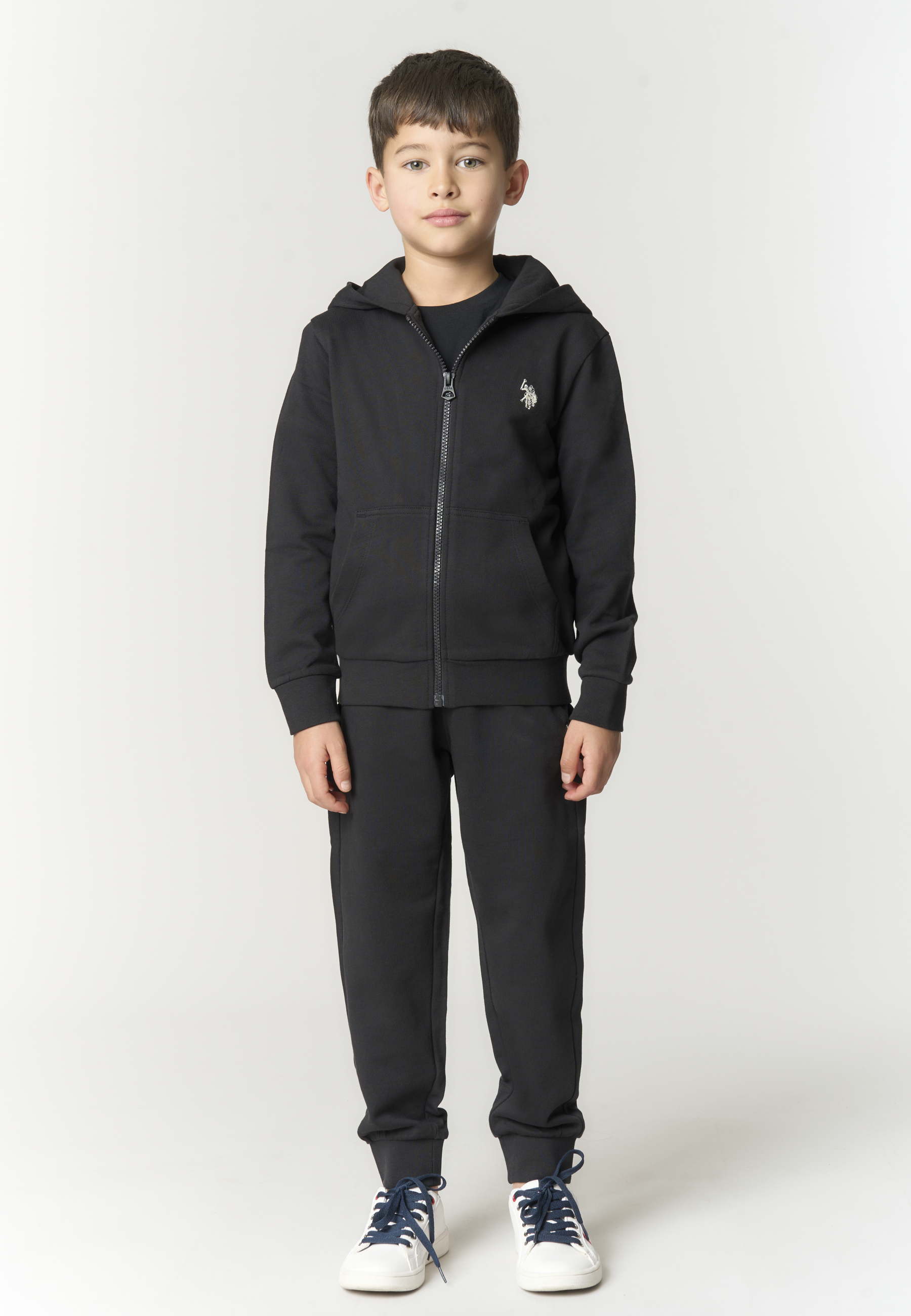 Pantalone lungo di felpa da bambino con fondo a polsino